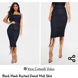 Pretty little thing Black mesh ruched skirt